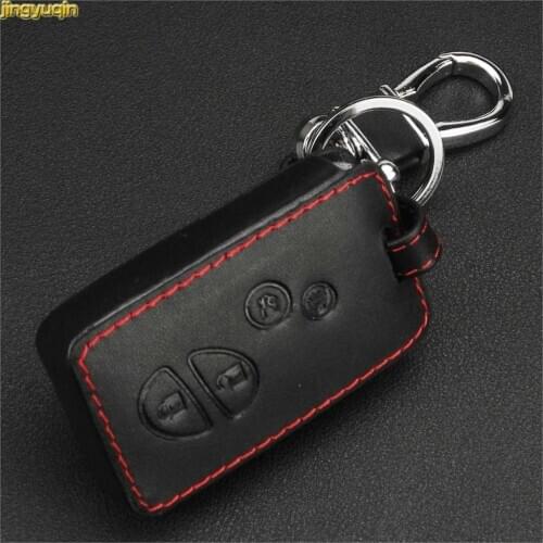Jingyuqin 4 Buttons Leather Remote Car Key Case Cover for Lexus GX LX RX HYQ14ACX Smart Key Styling