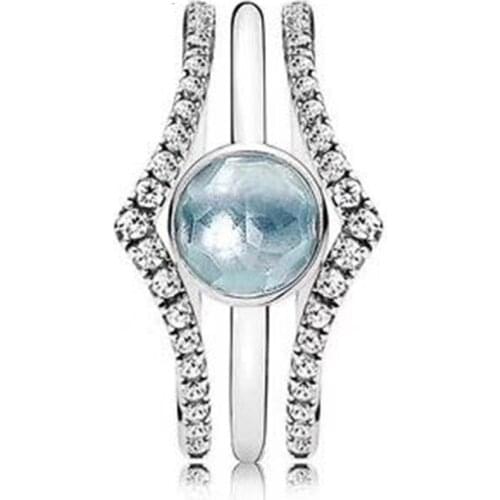 2018 NEW 100% 925 Sterling Silver Ring Love Constellation Stacked Ring Wedding Ring For Fashion Women DIY Gift Jewelry