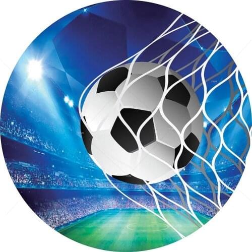 Football Circle Round Backdrop Sports Soccer Field Birthday Party Custom Backgrounds for Photo Studio Boys Baby Cake Table Cover