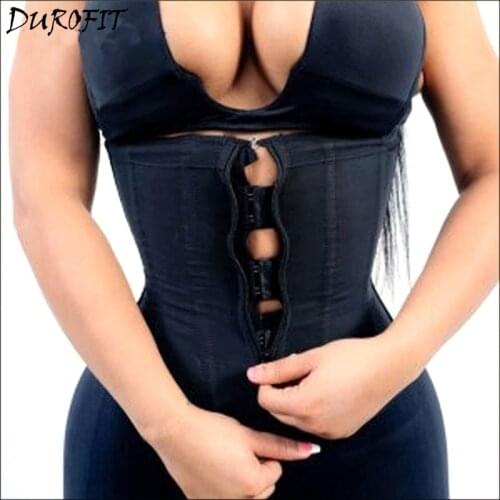 Latex Waist Trainer Body Shaper Corset Women Binders Zipper 7 Steel Boned Hook Shapewear Modeling Strap Colombian Girdle Sheath