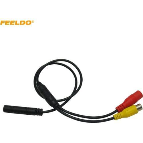 LEEWA 10pcs Car Backup Reverse Camera 4-Pin Male To CVBS RCA Female Connector Signal Power Adapter Wire Harness #5678