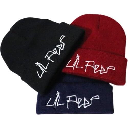 Lil Peep Cosplay Embroidery Knitted Hat Love Lil Peep Wool Cap Hip Hop Casual Punk Ski Cap Hedging Cap Adult COS Hat