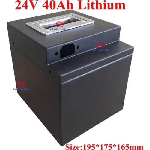 24V 40Ah Lithium Li-ion Battery Pack with BMS Rechargeable for Motorhome Golf Cartb RV UPS Supply Ackup Power+ Charger
