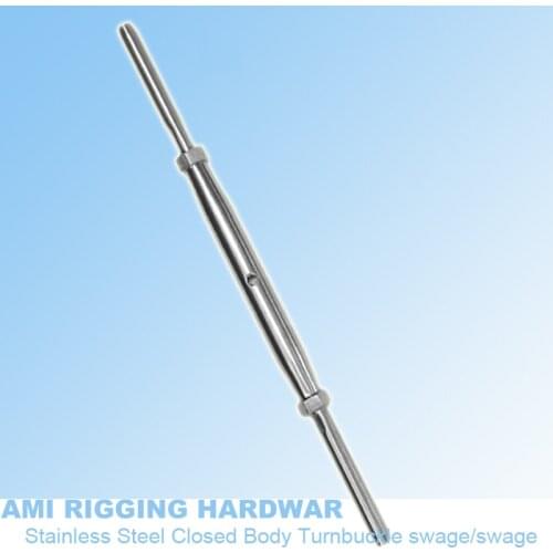 M6 1/8" wire swage swage turnbuckle rigging screw stainless steel 316 TU05 cable railing bottlescrew rigging hardware marine
