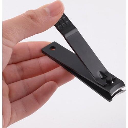 Nail Clipper Black Trimmer Portable Nail Cutters Cuticle Scissor Slip Handle Comfortable Grip Stainless Steel Nail Manicure Tool