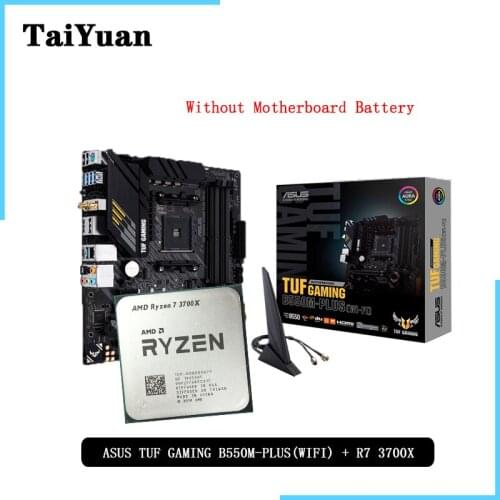 AMD Ryzen 7 3700X R7 3700X CPU + ASUS TUF GAMING B550M PLUS (WI-FI) Motherboard Suit Socket AM4 All new but without cooler