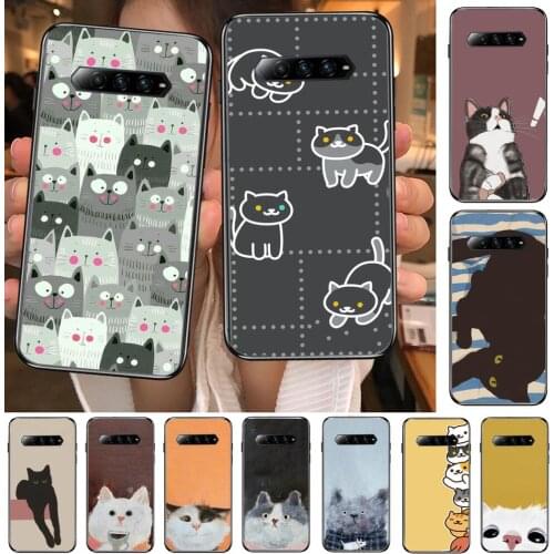 Cartoon cute funny cat Black Soft Cover The Pooh For Huawei Nova 8Pro 7 6SE 5T 7i 5i 5 4 4E 3 3i 3E 2i Pro Phone Case cases