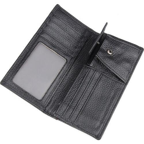 Mens Wallet Genuine Leather 2019 New Man Black Real Leather Money Clip Wallets Card Holder Wallets