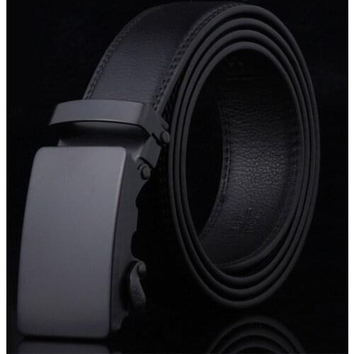 1pc Mens Automatic Buckle Belt Slip Buckle Business Casual Leather Waist Belt waistband girdle ribbon