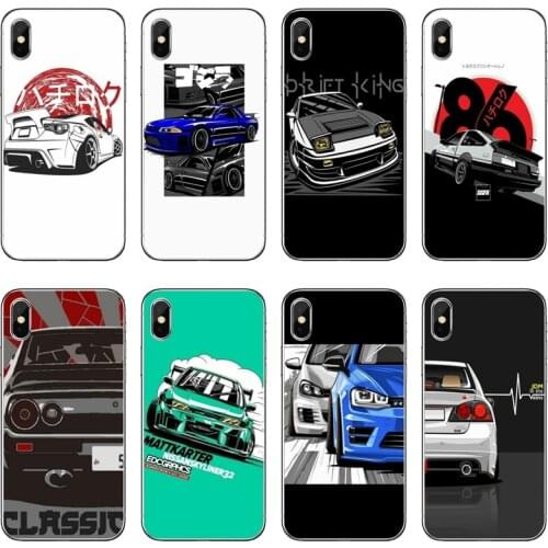 Racing car JDM cartoon soft Transparent Phone Case For Huawei P30 P20 Pro P10 P9 P8 Lite Y5 Y6 Y7 Y9 P Smart Plus 2018 2019