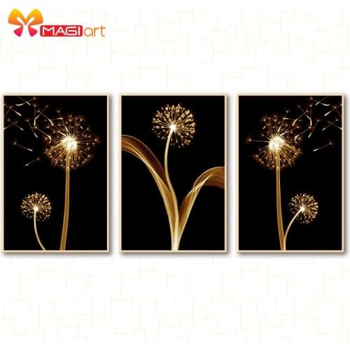 Cross stitch kits Embroidery needlework sets 11CT water soluble canvas patterns 14CT Floral style Dandelion-NCMF250