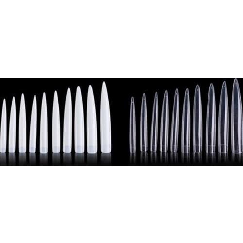 Extra Long Fake Nail Manicure Tip Half Cover Nail Tips Sharp Shape Press On False Nails Tips Natural Clear Long DIY Nail Art