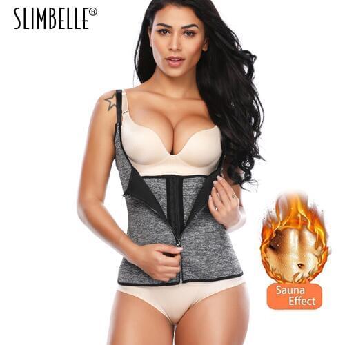 Neoprene Waist Slimming Vest Sweat Sauna Suit Zipper Tank Top Curves Body Shaper for Weight Loss Full Body Shaper Shapewear