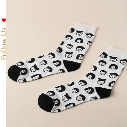 1 pair Mens and womens socks street skateboard socks personality sports socks in tube cotton socks