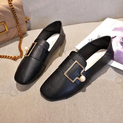 New fashion elegant simple metal decorative flat shoes women spring autumn workplace must be lightweight wear-resistant W38-87