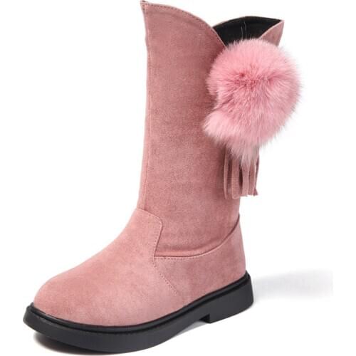 2019 New ChildrenS High Girl Boots For Warm Kids Fashion Fringe Snow Waterproof Winter Shoe 3 4 5 6 7 8 9 10 11 12 13 Year Old