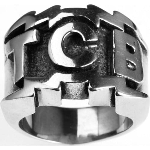 New stainless steel ring men 's jewelry wholesale letter TCB titanium steel ring