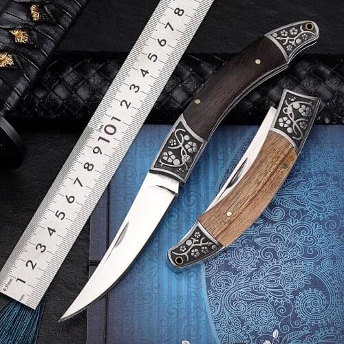 Outdoor Knife Portable Camping Survival Folding Knife High Hardness Swiss Knife Field Survival Self-defense Knife Small Scimitar