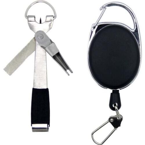 Pro Fast Tie Fishing Quick Knot Tool Nail Knotter Tying Line Cutter Clipper Nipper w/ Zinger Retractor Tackle Accessories