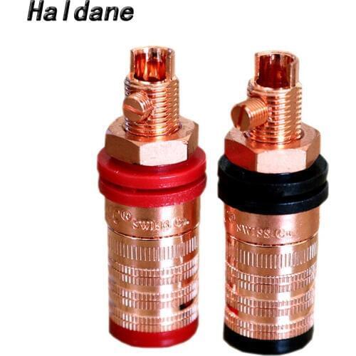 Haldane 4pcs HIFI CMC 838-CU-R Pure Copper Conductor Binding Post Speaker Terminal