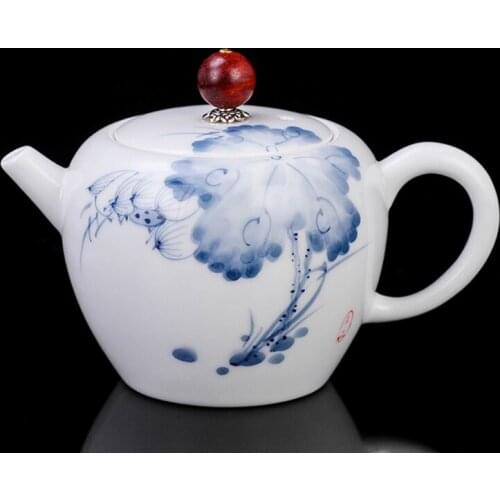Hand-painted Ceramic Teapot 220ml Blue and White Porcelain Tea Kettle Jingdezhen Teaware Master Pots Kung Fu Tea Set Kettle Gift