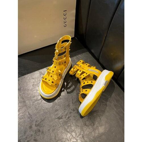 Fashion Rivet Zipper Hollow Ladies Sandals Summer Hot Sale Thick-Soled Roman Style Solid Color Simple Casual Sandals Elegant