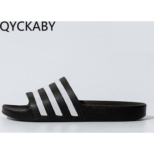 Black and White Stripes EVA Casual Summer Slippers For Men Beach Flip Flops Male Women Bathroom Couples Chaussures Zapatos Mujer