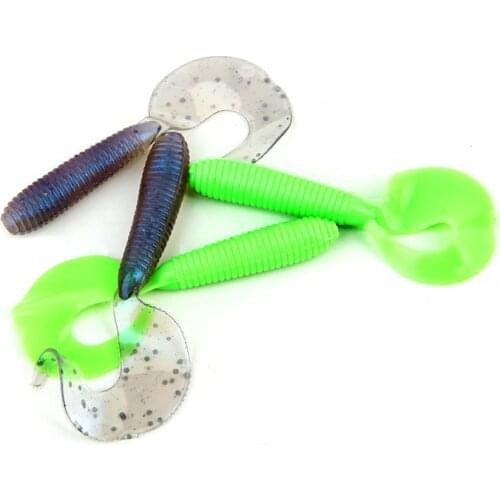 Silicone Bait 10pcs/65mm 1.9g Worm Soft Baits Artificial bionic Lures Carp bass Pesca Lures winter ice fishing Tackle