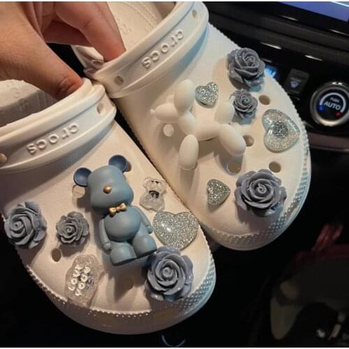 Lovely New Brand Charms for Crocs DIY Vintage Balloon Dog Shoe Charms Designer Hot Sale Flower Shoe Decoration for Croc JIBZ