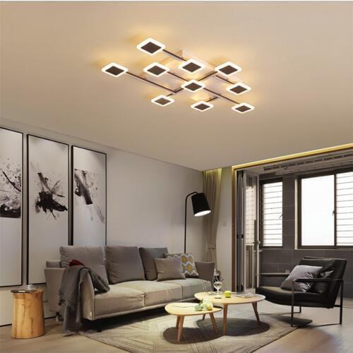 Led ceiling ligh square acrylic l shaped bedroom living room simple ceiling lamp Indoor Lighting RC Dimmable Pendant light