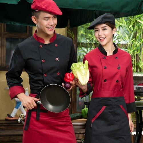 Hotel Chef Uniform Long Sleeve Western Restaurant Chef Jacket Kitchen Cooking Wear Waiter Work Wear Cooking Tooling Uniform 89