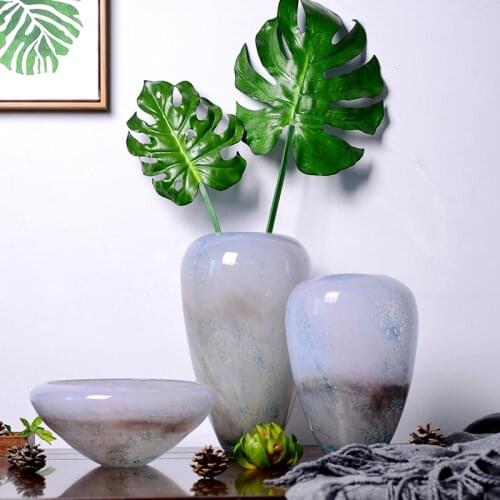 Modern Glass Vase for wedding decoration home decor Tabletop vases for flowers Styling of mermaid terrarium Clear gray