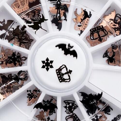 1 Box Halloween Nail Glitter Sequins Hollow Snow Flakes Mixed Design Decorations for Nail Arts Flake Nail Accessories