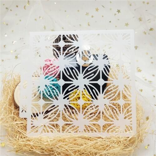 13*14CM Line Plastic Mold Shield DIY Cake Scrapbook Stencils Hollow Embellishments Printing Lace Ruler Valentines Day
