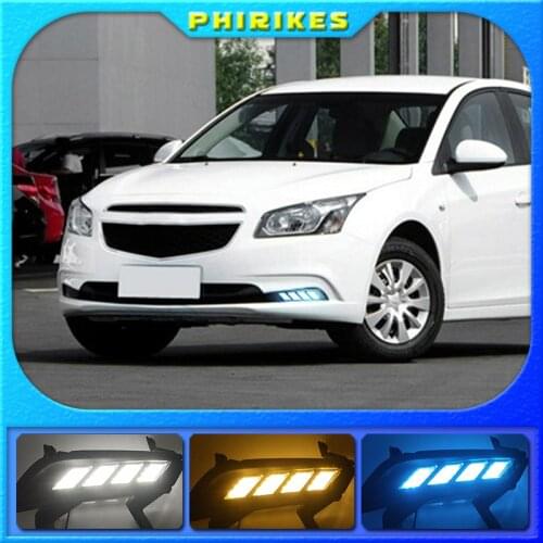 2PCS For chevrolet cruze 2015 LED DRL Daytime Running Light Daylight with turn signal lamp