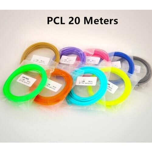 20 Meters PCL Filament Random Color Cleaning Materials For Low Temperature 3D Pen Threads Plastic Consumables For KIds toys
