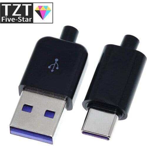 65W 5A PD Fast Charge Type-C USB Male Connector Welding With 5Pin PCB + Type A Male 5Pin USB DIY OTG Data Charge Cable Accessori