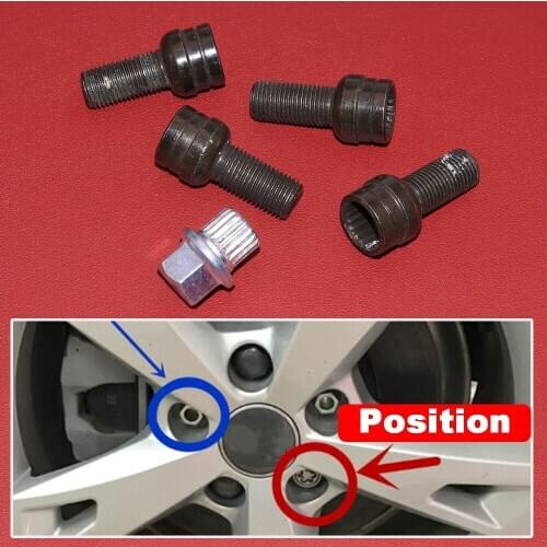 8D0601139F 16Teeth Anti-theft Wheel Screw Bolt Lock Nut With Key Adapter 17mm Fit for Audi A4 A6 A8 Skoda VW Jetta Golf Bora