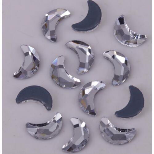 Free Shipping! High Quality 3x6mm, 4x8mm Crystal Clear Moon Iron On Rhinestones / Hotfix Crystals