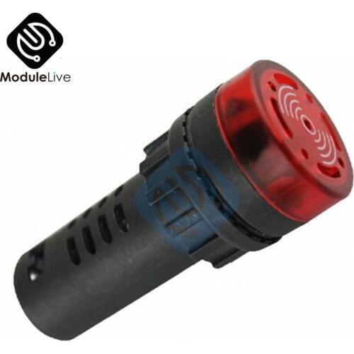Safe Alarm AC DC 12V Red LED Active Buzzer Signal Indicator Light Lamp AD16-22SM