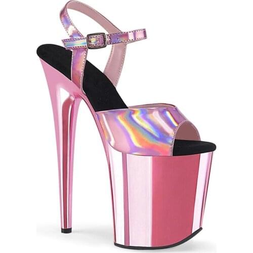 Women Sandals Mid Heel Summer Patent Leather Buckle Strap 20CM Thin High Heels waterproof Party Wedding shoes for woman 2020