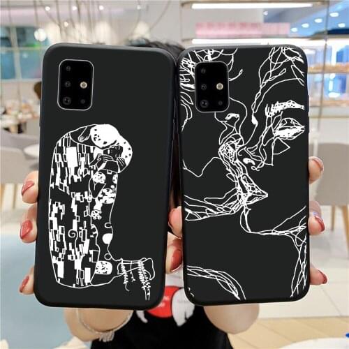 Abstract art line Case For Samsung Galaxy A21S A51 A71 A01 A11 A31 A41 A70 A50 A30 A40 A10 S21 S20 S10 Note 20 Ultra Soft Cover