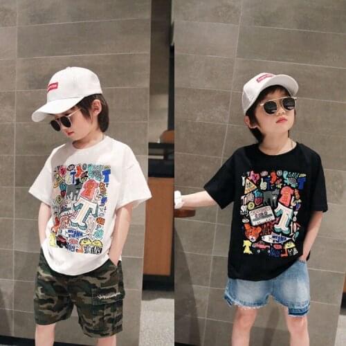 Kids Clothing Boys T-shirt Boy Cartoons Short-sleeve Summer New Children Half-sleeve Tops Tide