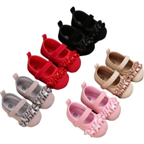 Infant Prewalker Autumn Toddlers Baby Girls Princess Soft Sole Non-slip Solid Lace Decoration Shoes Children Cute Footwear