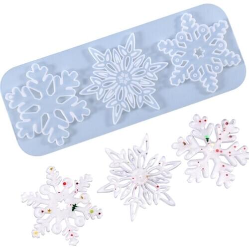 Epoxy Resin Christmas Resin Mold DIY Silicone Mold Snowflake Pendant Mold Casting Molds Craft Jewelry Making Tools