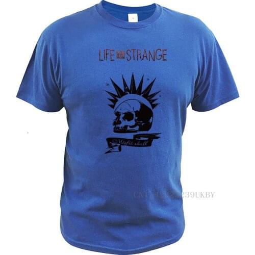 Calavera Punk Life Is Strange T Shirt Misfit Skull Tshirt 100% Cotton Fitness Basic T-Shirts EU Size