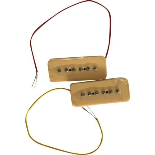 Alnico V Alnico 5 Single Coil Soapbar P90 Neck Bridge Pickup 50/52mm Metal Braided Wire Fit Electric Guitar