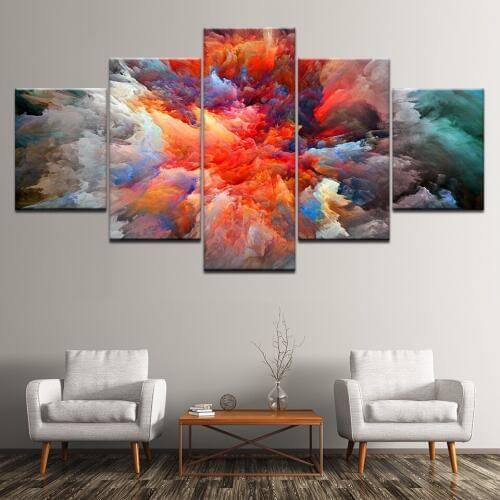 Canvas Painting Abstract smoke paint explosion 5 Pieces Wall Art Painting Modular Wallpapers Poster Print Home Decor