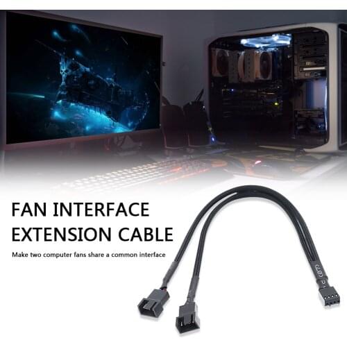 4 Pin Y Splitter Cable Pin CPU PC Case Fan Adapter 4 Pin PWM Female to 3/4 Cable for Office Caring Computer Supplies