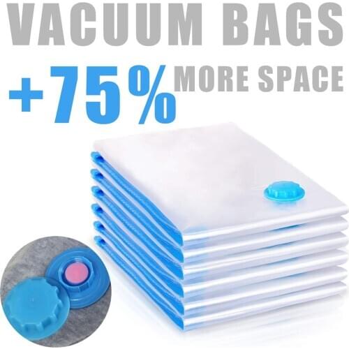 3PCS Home Convenient Vacuum Bag for Clothes Storage Bag Transparent Foldable Compressed Organizer Saving Seal Packet